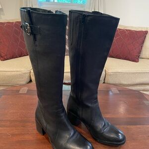 Clarks Black Leather Knee High Boots - Size 7 1/2